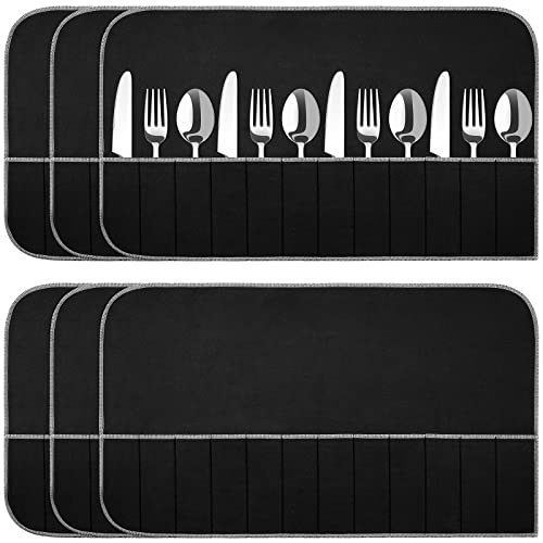 6 Pcs Anti Tarnish Silverware Storage Bags Felt