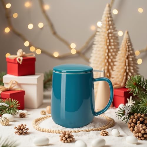 Porcelain Teacup with Infuser and Lid