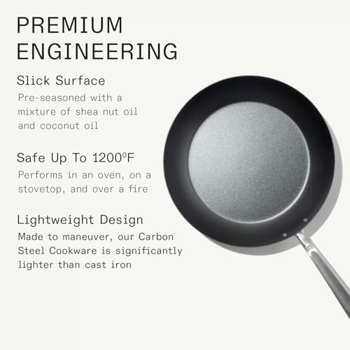 Cookware Seasoned 12" Carbon Steel Frying Pan