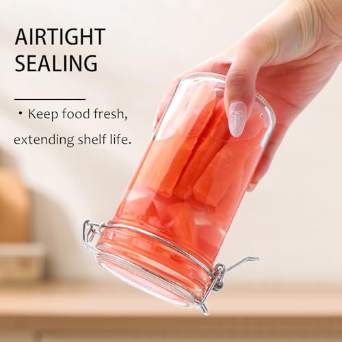 16 oz Glass Jars with Airtight Lid (16 Ounce)