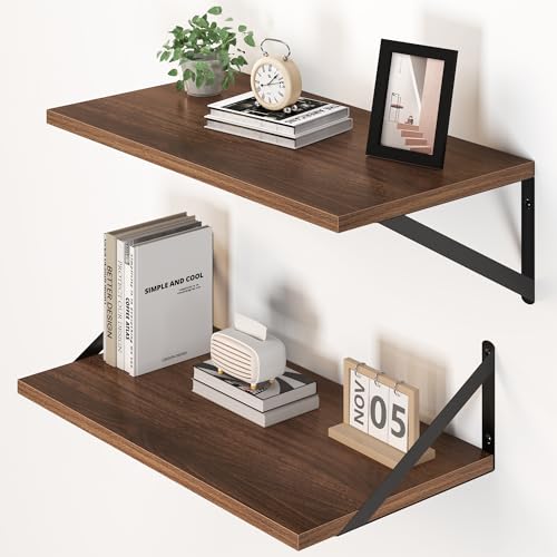 20W x 12D Deep Floating Shelves Set of 2 Walnut (2 Count)