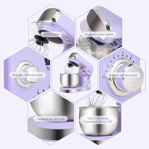 Stand Mixer Kitchen in the box 3.2Qt Small Electric Food Mixer