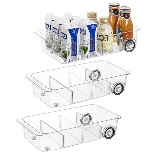 Roll Out Refrigerator Organizers and Storage (3 Compartments)