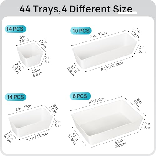 44 PCS Plastic Drawer Organizer Set (44 Count)