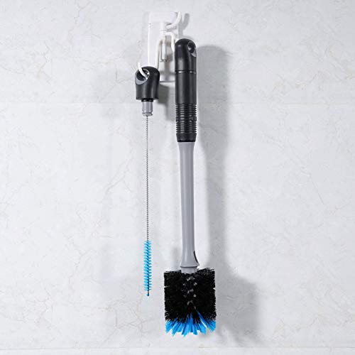 2-in-1 Bottle Brush and Straw Cleaner Brush, Black, 2 Pack (2 Count)