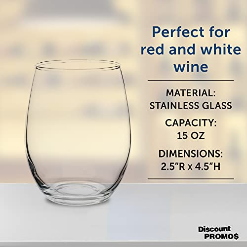 Stemless Wine Glasses by ARC Perfection 15 oz. Set of 10 (10 Count)