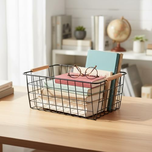 Metal Black Wire Basket (4 Count)