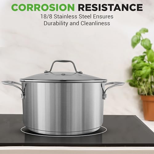 6 Quart Stainless Steel Stock Pot with Lid (6 Count)