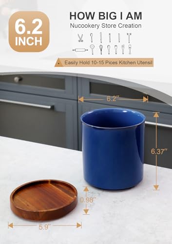 Ceramic Rotating Kitchen Utensil Holder for Countertop