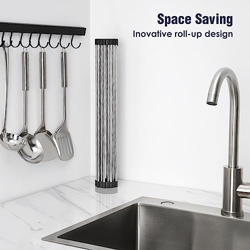 Roll Up Dish Drying Rack Over Sink