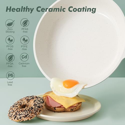 10In Nonstick Ceramic Frying Pan with Lid