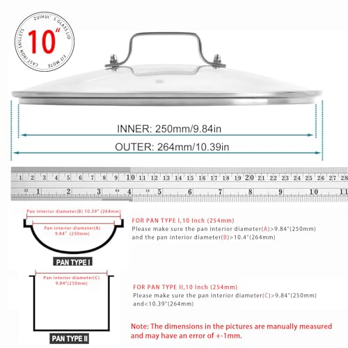 10 Inch Glass Lid for Lodge Cast Iron Skillet