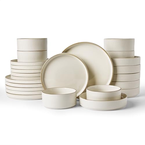 Star Stoneware Dinnerware Sets with Pasta Bowls (24 Count)