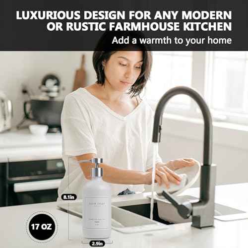 Glass Soap Dispenser Bathroom (2 Count)
