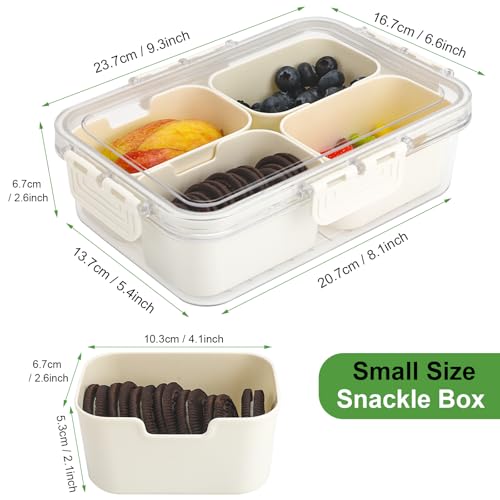 4 Compartment Snackle Box Container with Lid