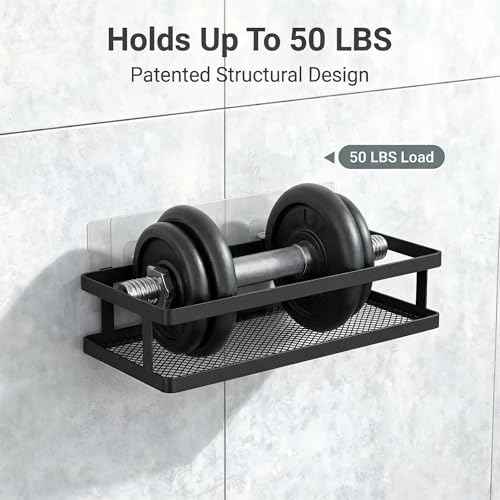 2 Pack Minimalist Shower Caddy Wall Mount (2 Count)