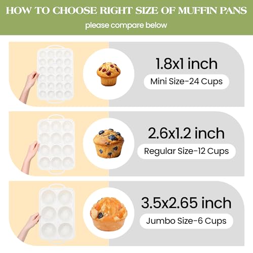 12 Cups Silicone Muffin Pans for baking with Metal Frame
