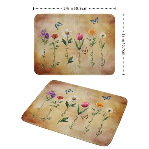 Inspirational Flower Dish Drying Mat
