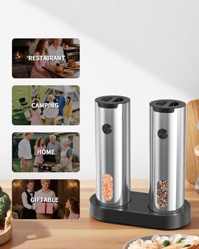 Electric Salt and Pepper Grinder Set