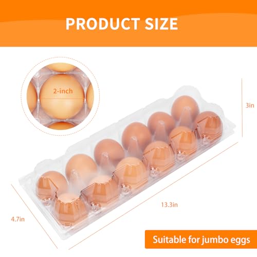 60Pack Jumbo Egg Cartons Duck Egg Cartons Extra Large Egg Containers (60 Count)