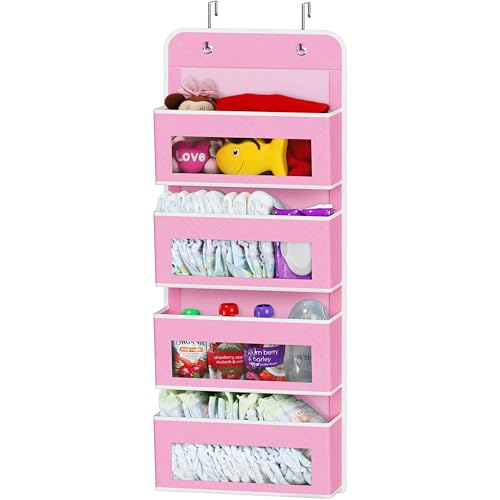 4 Clear Window Pocket Over Door Hanging Organizer