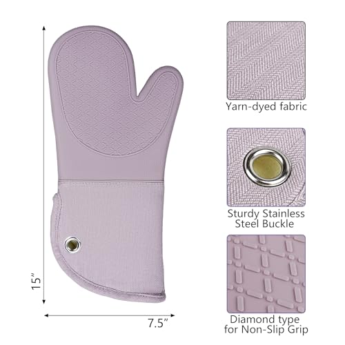 Professional Microwave Silicone Oven Mitts one Pair (3 Count)
