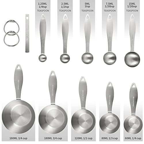 Stainless Steel Measuring Cups and Spoons Set