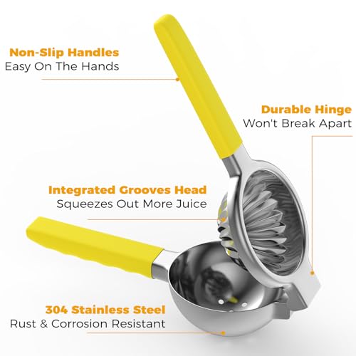 Lemon Squeezer 304 Stainless Steel Large Metal Manual Citrus Juicer