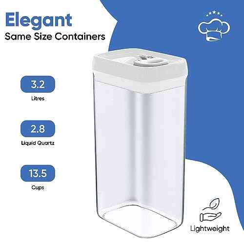 Large Airtight Food Storage Containers with White Lids (4 Count)