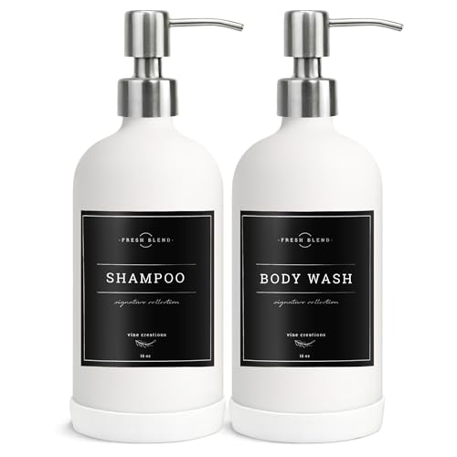 White Glass Soap Dispenser (2 Count)