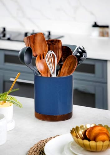 Ceramic Rotating Kitchen Utensil Holder for Countertop