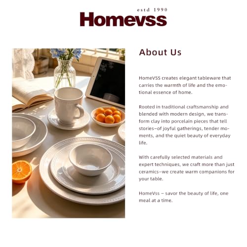 HomeVSS 56 Piece Pearl Dots Stoneware Dinnerware Set