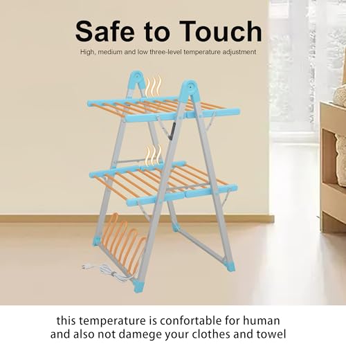 Heated Clothes Drying Rack Foldable Timer Shoes Socks