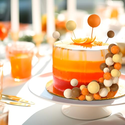 48 Pcs Balls Cake Topper Decorations Balloon Cupcake Toppers Foam Cake Topper Balls Cake Balls Decorations for Birthday Party Wedding Cake Decorating (48 Count)