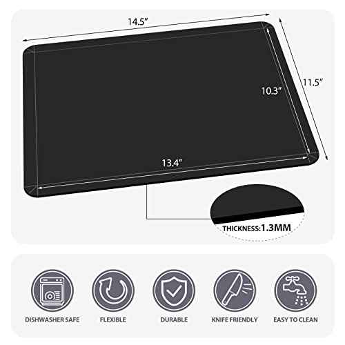 Flexible Plastic Cutting Boards Mats with Lip (3 Count)