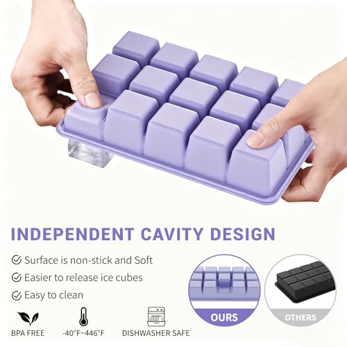 Silicone Ice Cube Tray 3 Pack (3 Count)