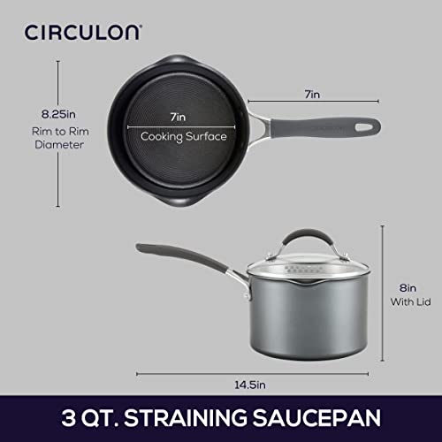 A1 Series Nonstick Straining Sauce Pan with Lid