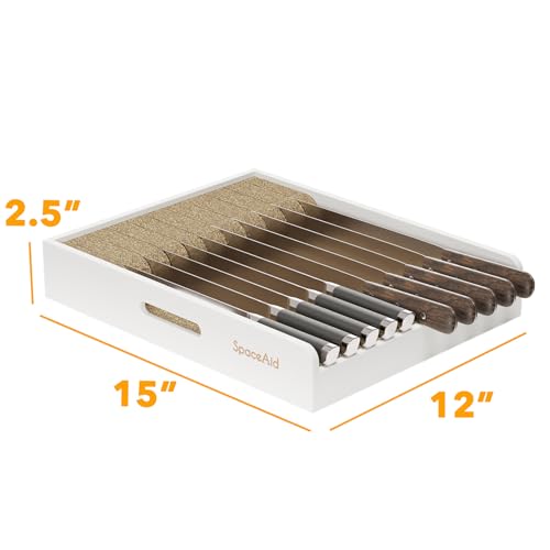 Large Knife Drawer Organizer Bamboo Insert Dock