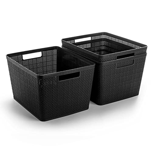 Woven Plastic Basket (3 Count)
