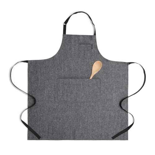 100% Pure Linen Apron Black