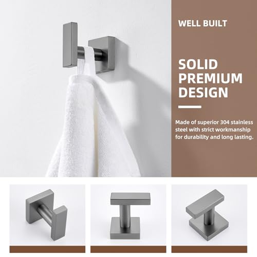 Gunmetal Gray Bathroom Towel Hook