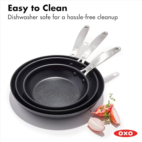 Enhanced 8" 10" and 12" 3 Piece Frying Pan Skillet Set
