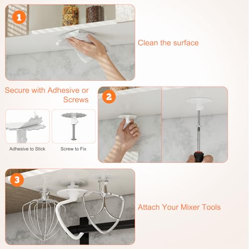 4 Pack Stand Mixer Attachment Holders for Kitchenaid Mixer Accessories