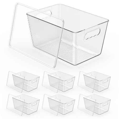 Clear Fridge Organizer with Handles & Lids