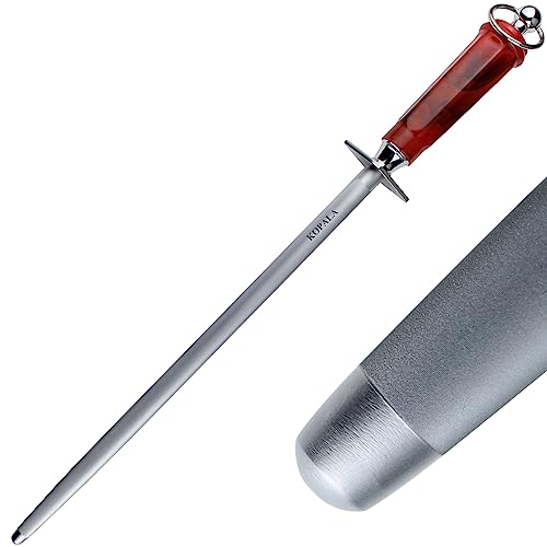 Sharpening Steel Knife Sharpener Rod Round 12 IN Honing Steel for Knife
