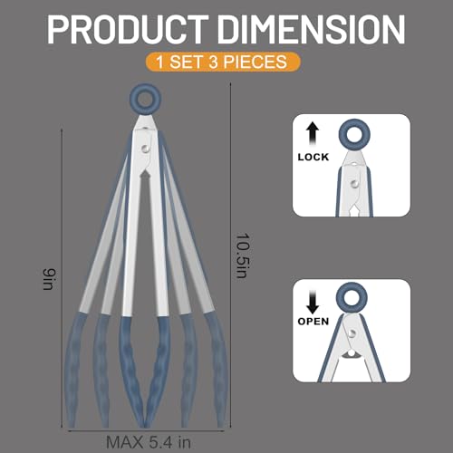 Silicone Serving Tongs for Cooking 9 (3 Count)