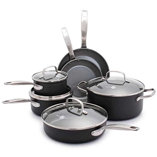 Chatham Hard Anodized Healthy Ceramic Nonstick 10 Piece Cookware Pots and Pans Set