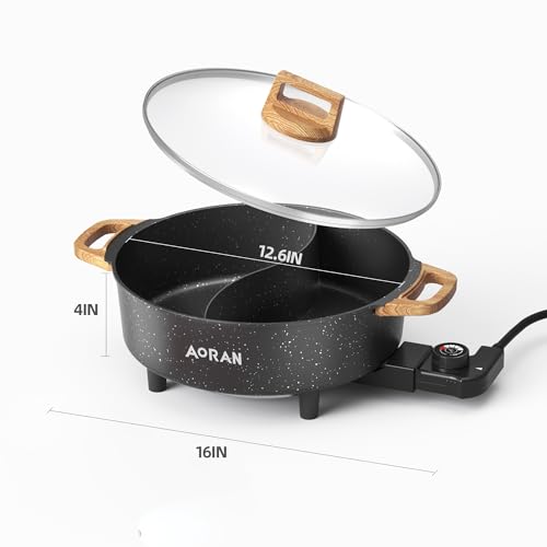AORAN Electric Hot Pot with Divider