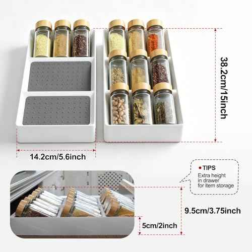 Small spice drawer organizer insert (4 Count)
