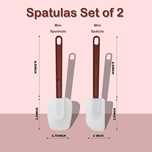 10 INCH Silicone Spatulas Heat Resistant Heavy Duty Rubber Spatulas Commercial Spatulas Set for Kitchen Use Silicone Cooking Utensils Sets of 2 (2 Count)